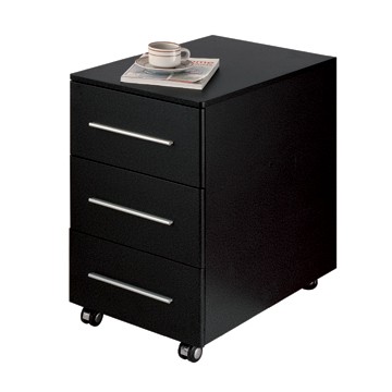 Luxury Office Furniture 3 Drawer Wood File Cabinet With Wheels