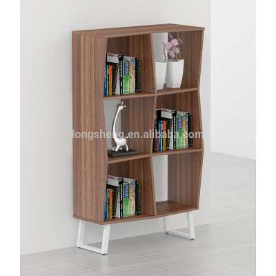 Brown Oak Wooden Storage Rack with Metal frame