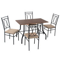 Modern dining room set with 1 dining table and 4 cushion chair DS-0085